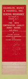 Matchbook Cover - Hamblin Munz Haskell Insurance Oneida NY low phone #