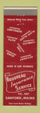 Matchbook Cover - Boudreau Insurance Sanford ME low phone #