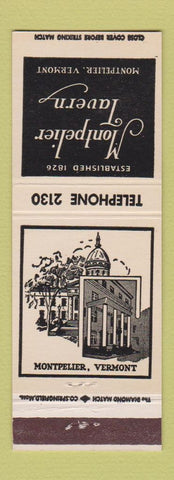 Matchbook Cover - Montpelier Tavern VT low phone #