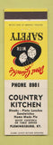 Matchbook Cover - Country Kitchen Flemingsburg KY