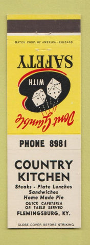 Matchbook Cover - Country Kitchen Flemingsburg KY