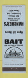 Matchbook Cover - Hancher's Fishing Bait Columbus IN low phone #