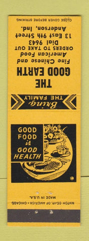 Matchbook Cover - Good Earth Chinese Restaurant Anderson IN