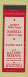 Matchbook Cover - Western Reserve Loans Elyria OH low phone #