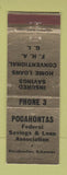 Matchbook Cover - Pocahontas Federal Savings AR low phone #