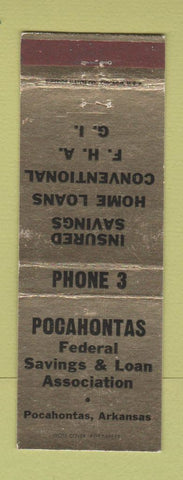Matchbook Cover - Pocahontas Federal Savings AR low phone #