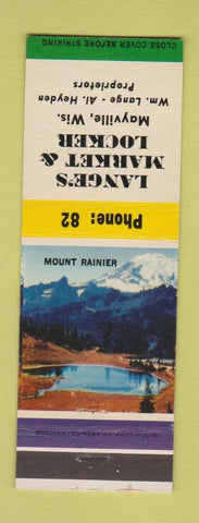 Matchbook Cover - Lange's Market Locker Mayville WI low phone #