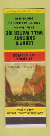 Matchbook Cover - Lenny's Sanitary Well Water Ice low phone #