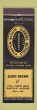 Matchbook Cover - Jason Brown Insurance Maryville MO low phone #