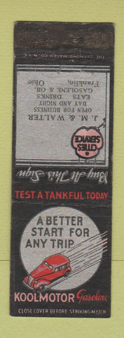 Matchbook Cover - Cities oil gas JM & Walter Franklin OH WORN