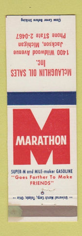 Matchbook Cover - Marathon oil gas McLAughlin Jackson MI WEAR