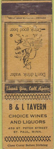 Matchbook Cover - B and I Tavern St Paul MN WEAR