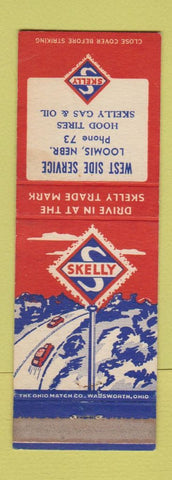 Matchbook Cover - Skelly oil gas West Side Loomis NE Hood Tires low phone # WEAR