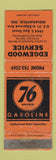 Matchbook Cover - Edgewood Union 76 oil gas Indianapolis IN WEAR