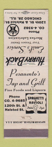 Matchbook Cover - Emil's Texaco oil gas Chicago IL Pesauento's Grill WEAR
