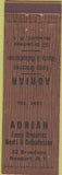 Matchbook Cover - Adrian Groceries Deli Newport RI