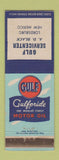 Matchbook Cover - Gulf oil gas Lordsburg NM AD Black WEAR