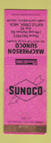 Matchbook Cover - Sunoco oil gas Macpherson Battle Creek MI WEAR