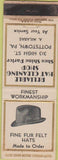 Matchbook Cover - Reliable Hat Cleaning Shop Pottstown PA