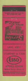 Matchbook Cover - Esso oil gas Lancaster County? PA? WEAR