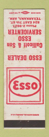 Matchbook Cover - Esso oil gas Callicott Texarkana AR WEAR
