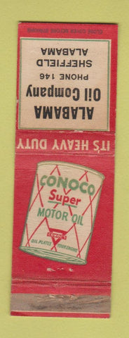 Matchbook Cover - Conoco oil gas Sheffield AL low phone # WEAR