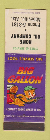 Matchbook Cover - Cities oil gas Abbeville AL WEAR