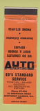Matchbook Cover - Ed's Standard oil gas Winthrop Harbor IL