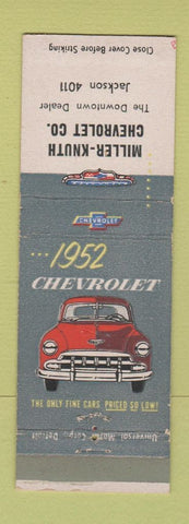 Matchbook Cover - 1952 Chevrolet Miller Knuth Omaha NE