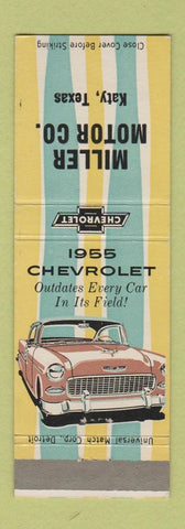 Matchbook Cover - 1955 Chevrolet Miller Motors Katy TX
