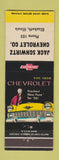 Matchbook Cover - 1956 Chevrolet Jack Scwirtz Elizabeth IL low phone #
