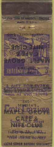 Matchbook Cover - Corte Coirzine Omaha NE Maple Heights OH ERROR POOR