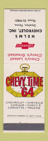 Matchbook Cover - 1964 Chevrolet Helms Steelton PA