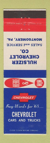 Matchbook Cover - 1965 Chevrolet Hulsizer Montgomery PA