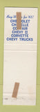 Matchbook Cover - 1965 Chevrolet Hulsizer Montgomery PA
