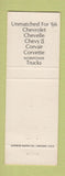 Matchbook Cover - 1966 Chevrolet Degler Oldsmobile Hamburg PA