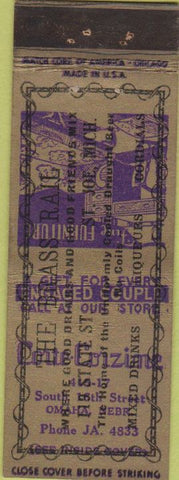 Matchbook Cover - Corte Coizine Omaha NE PRINTING ERROR
