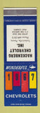 Matchbook Cover - 1967 Chevrolet Hackenberg Turbotville PA