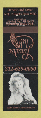 Matchbook Cover - Paradise Club Strip Club girlie New York City