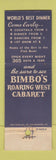 Matchbook Cover - Bimbo's 365 Restaurant San Francisco CA girlie WEAR
