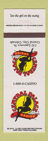 Matchbook Cover - Central Palace Casino Central City Colorado girlie
