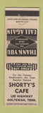 Matchbook Cover - Shorty's Cafe Ooltewah TN