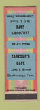 Matchbook Cover - Zarzour's Cafe Chattanooga TN