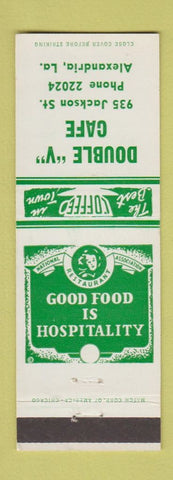 Matchbook Cover - Double V Cafe Alexandria LA