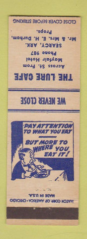 Matchbook Cover - The Lure Cafe Searcy AR