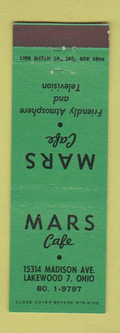 Matchbook Cover - Mars Cafe Lakewood OH