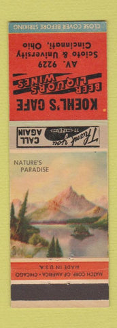 Matchbook Cover - Koehl's Cafe Cincinnati OH