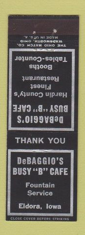 Matchbook Cover - DeBaggio's Busy B Cafe Eldora IA