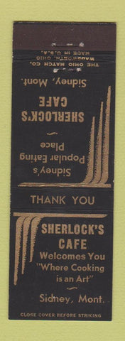 Matchbook Cover - Sherlock's Cafe Sidney MT