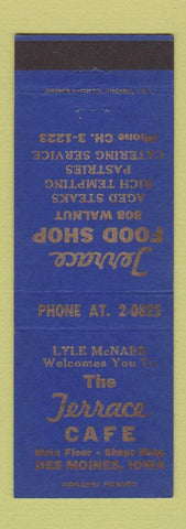 Matchbook Cover - Terrace Cafe Des Moines IA